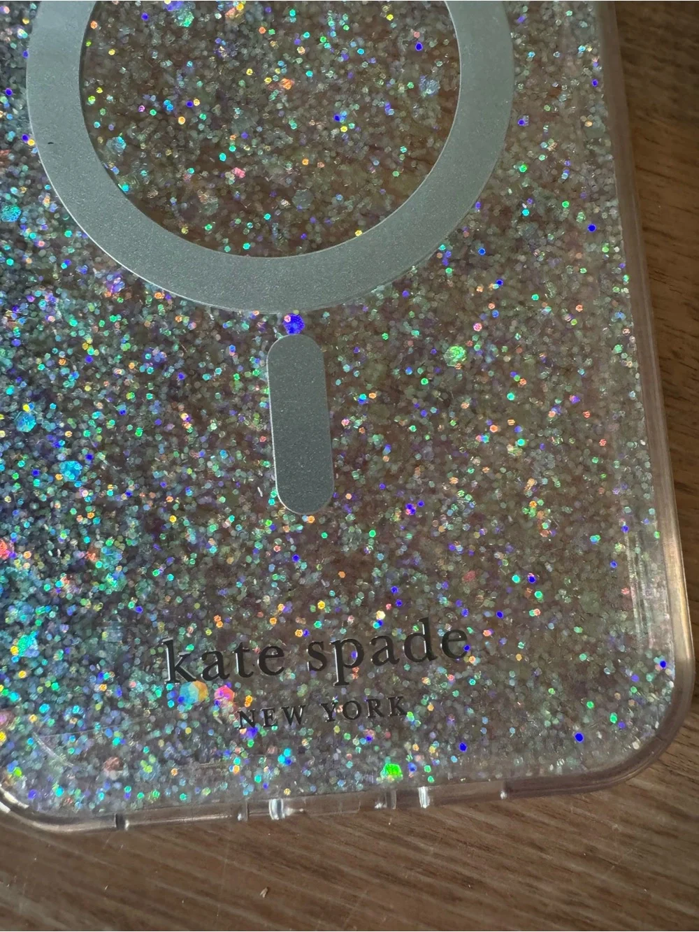 kate spade Black and Brown Tortoiseshell and silver glitter style iPhone Case